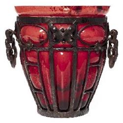 Daum and Majorelle vase, blown-out