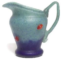 Rare Daum handled vessel, mottled 