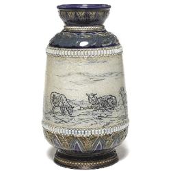 Royal Doulton vase, incised design