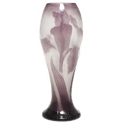  Gallé vase, fire polished cameo design