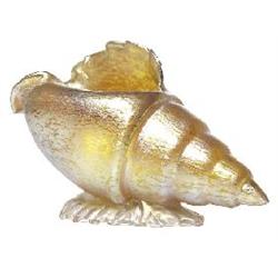 Loetz vase, shell form in iridescent gold 