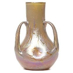 Loetz vase, three handled form