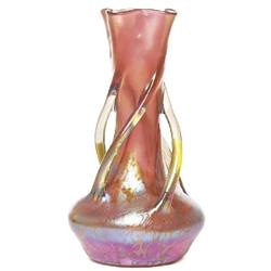 Loetz vase, large form with four spiral handles