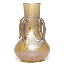 Loetz vase, large form, four handles