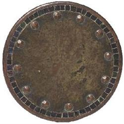 Burdick trivet, round form in hammered copper 