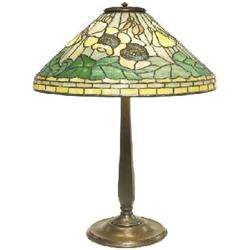 Tiffany Studios lamp, bronze base