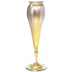 L.C. Tiffany vase, flower form in gold favrile glass