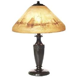 Handel lamp, bronzed metal base