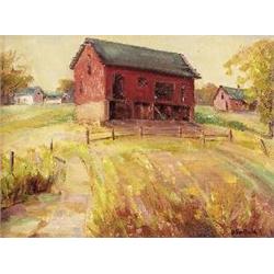 Ollie Cole, Red Barn oil/canvas