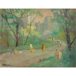 William Arnold Eyden, Jr  Central Park,oil