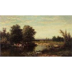 Charles Martin, Cattle at a Stream, oil