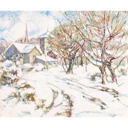 Emil O. Thulin, Winter Scene,oil