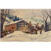 Image 1 : C.F. Schuch  Log Wagon, watercolor