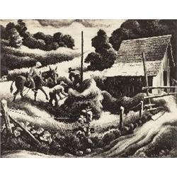 Thomas Hart Benton, Island Hay,lithograph
