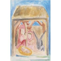Jean Charlot , Nativity, watercolor