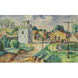 Paul Sample,New England Town,  watercolor