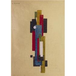 Ilya Grigoreich Chashnik, Composition, watercolor