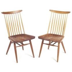  George Nakashima side chairs, pair, by Widdicomb