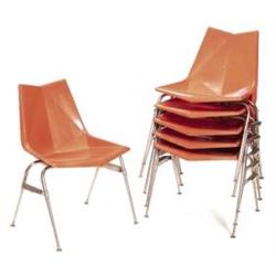 Paul McCobb stacking chairs, set of six