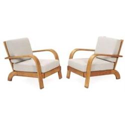 Russel Wright American Modern Lounge Chairs Pair