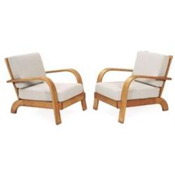 Russel Wright American Modern Lounge Chairs Pair