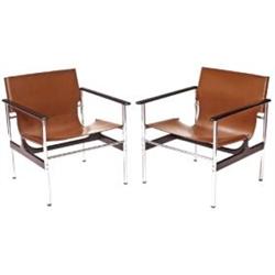Charles Pollock armchairs, pair