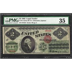 1862 $2 Legal Tender Note Fr.41 PMG Choice Very Fine 35