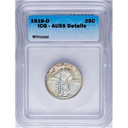 1919-D Standing Liberty Quarter Coin ICG AU55 Details