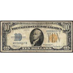 1934A $10 Silver Certificate WWII Emergency North Africa Note