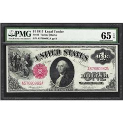 1917 $1 Legal Tender Note Fr.36 PMG Gem Uncirculated 65EPQ