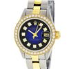 Image 2 : Rolex Ladies Two Tone 14K Blue Vignette VS Diamond Oyster Datejust Watch