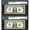 Image 2 : (2) Consecutive 1988A $1 Federal Reserve Notes Insufficient Ink ERROR PMG Superb