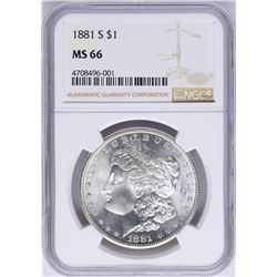 1881-S $1 Morgan Silver Dollar Coin NGC MS66