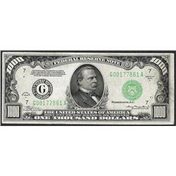 1934A $1,000 Federal Reserve Note Chicago