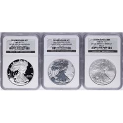 2006 W 20th Anniversary Silver American Eagle Dollar Set NGC MS69/PF69/PF69