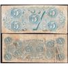 Image 2 : Lot of 1863 $5/10 Confederate States of America Note