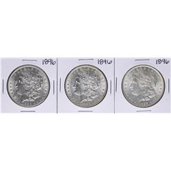 Lot of (3) 1896 $1 Morgan Silver Dollar Coins