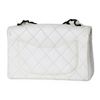 Image 5 : Chanel White Single Flap Bag with Black Hardware