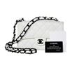 Image 9 : Chanel White Single Flap Bag with Black Hardware