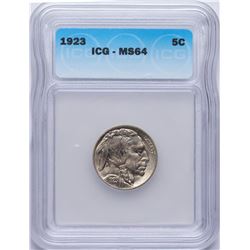 1923 Buffalo Nickel Coin ICG MS64