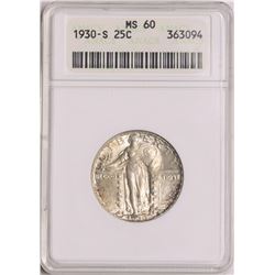 1930-S Standing Liberty Quarter Coin ANACS MS60