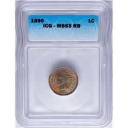 1890 Indian Head Cent Coin ICG MS65RB