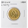 Image 1 : 1880 $5 Liberty Head Half Eagle Gold Coin