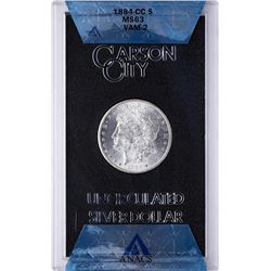 1884-CC $1 Morgan Silver Dollar Coin Uncirculated GSA ANACS MS63 VAM-2