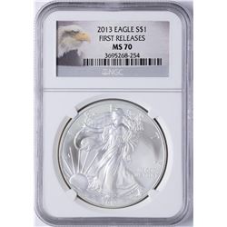 2013 $1 American Silver Eagle Dollar Coin NGC MS70 First Releases