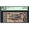 Image 1 : 1864 $10 Confederate States of America Note T-68 PCGS New 62PPQ