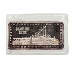 Golden State Bridge Wonders of America 1 oz .999 Fine Silver Art Bar