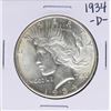 Image 1 : 1934-D $1 Peace Silver Dollar Coin