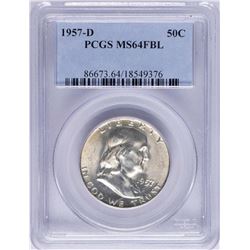 1957-D Franklin Half Dollar Coin PCGS MS64FBL