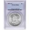 Image 1 : 1891-CC $1 Morgan Silver Dollar Coin PCGS MS64